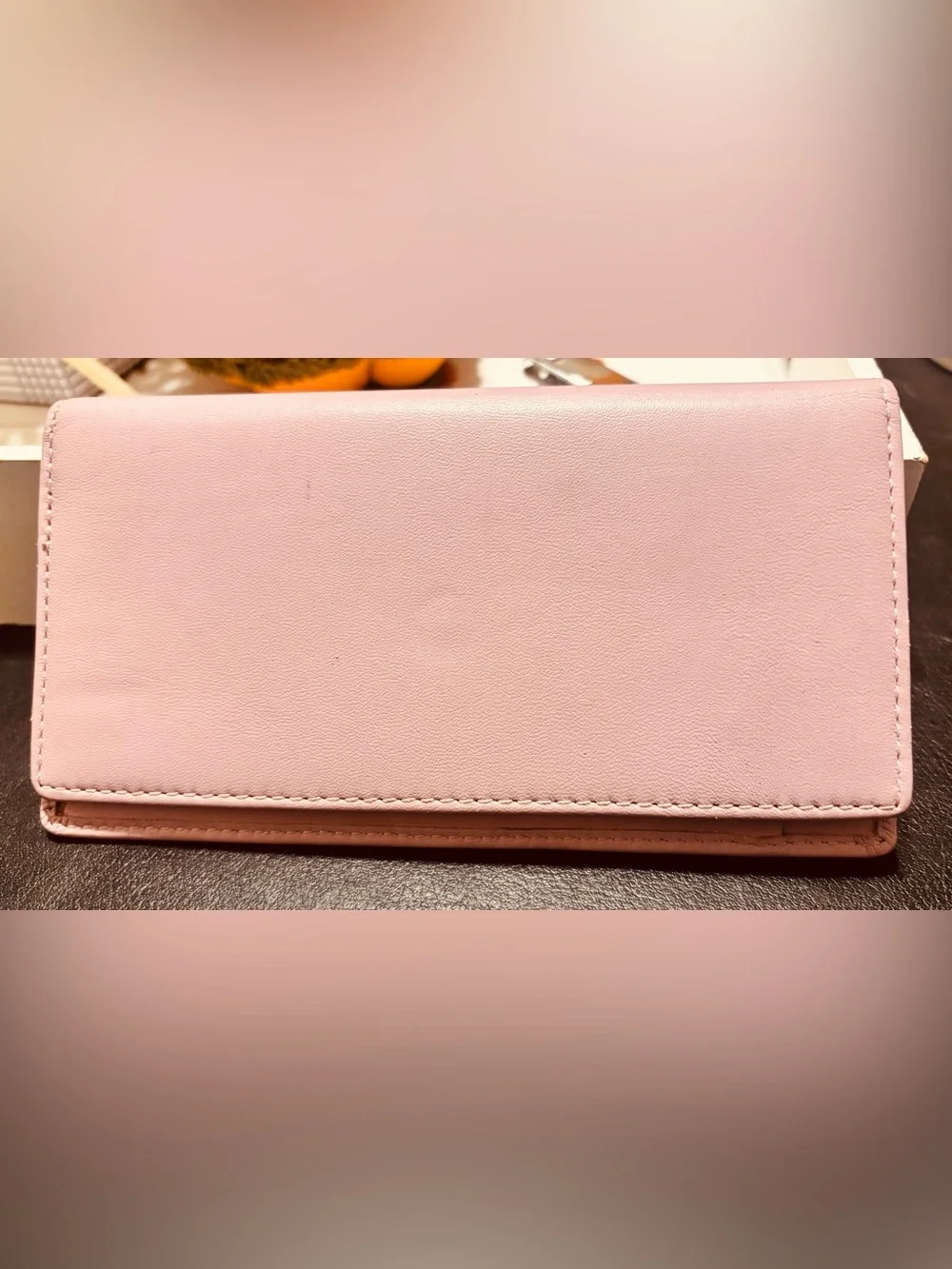 Coach Women's Pink Leather checkbook cover